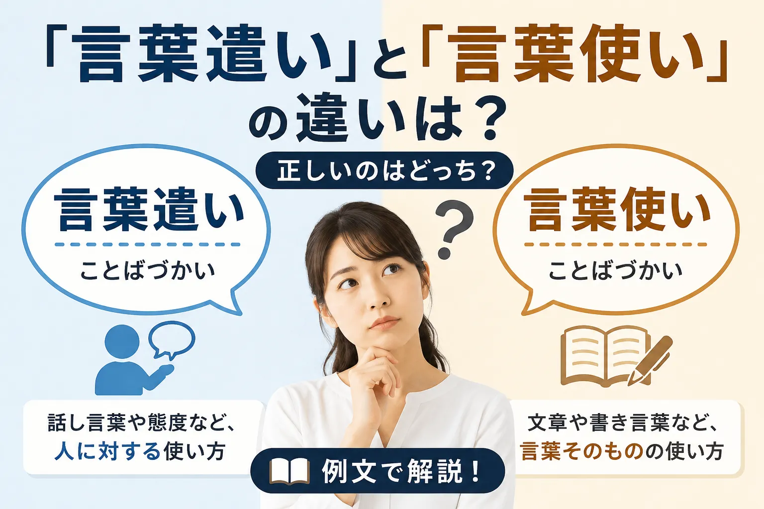 「言葉遣い」と「言葉使い」の違いは?正しいのはどっち?例文で解説